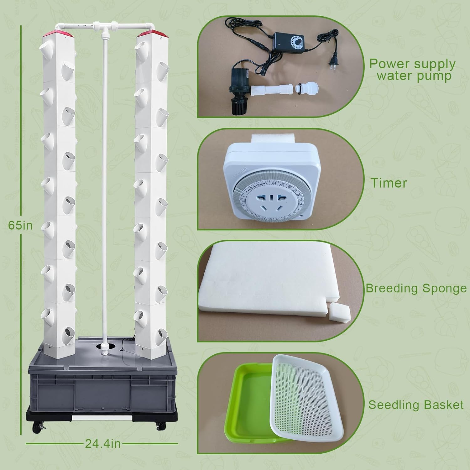 Hidroponik Kule, Çift Kule 56  - Hydroponic Grow Pod incelemesi ve fiyatı