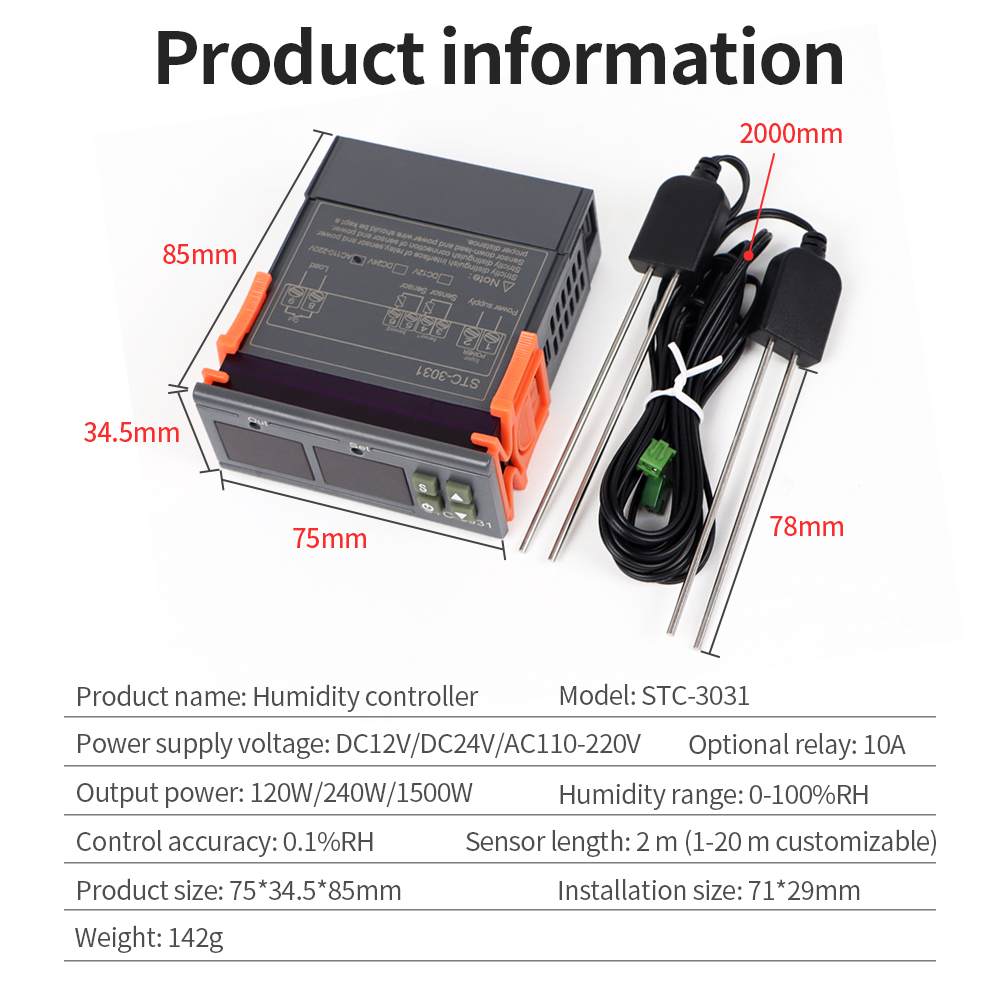 STC-3029 / 3030 / 3031 nem kon - Plant Sensor incelemesi ve fiyatı